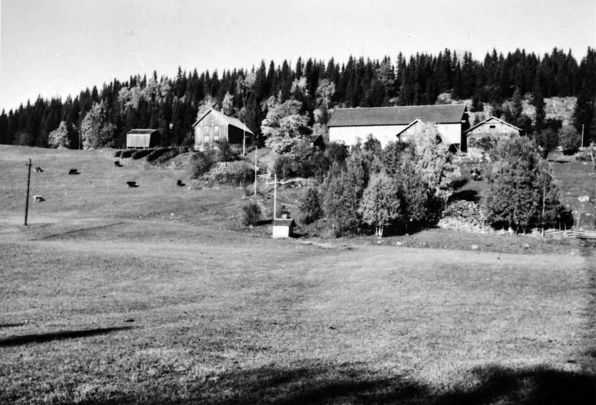Anno Domkirkeodden, Øveråsen gård, Åsmarka, Ringsaker. Ny hovedbygning ca. 1955. Bilde tatt før rivning.