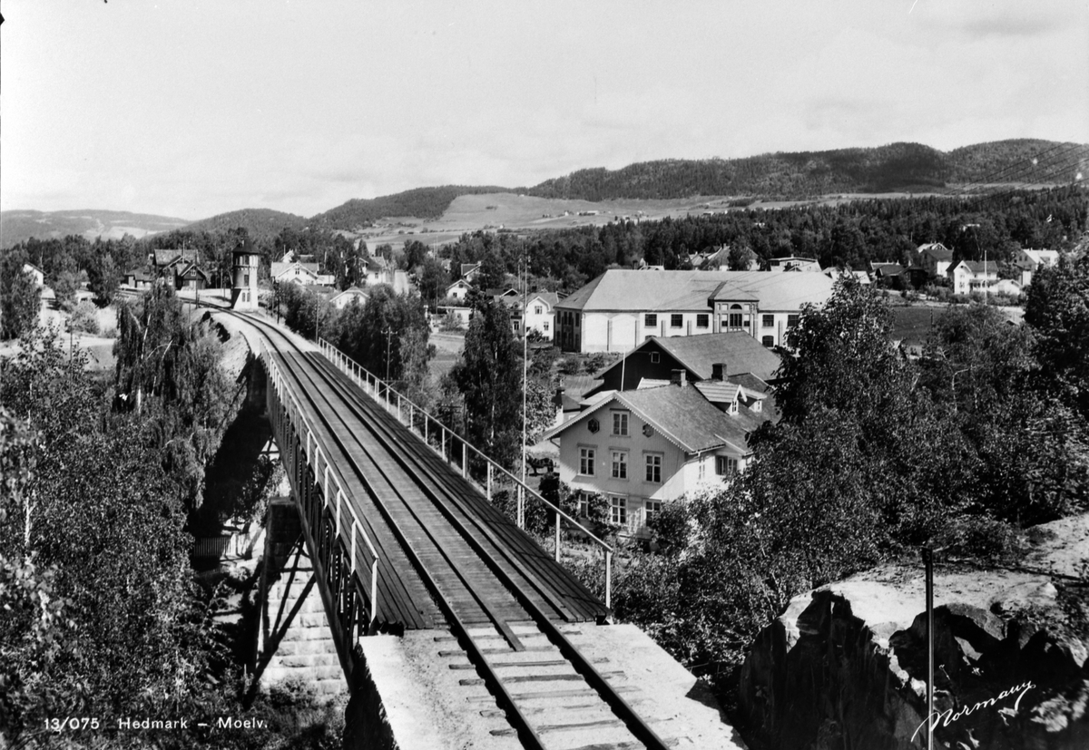 Anno Domkirkeodden, Jernbanebrua, Moelv sentrum, Ringsaker.