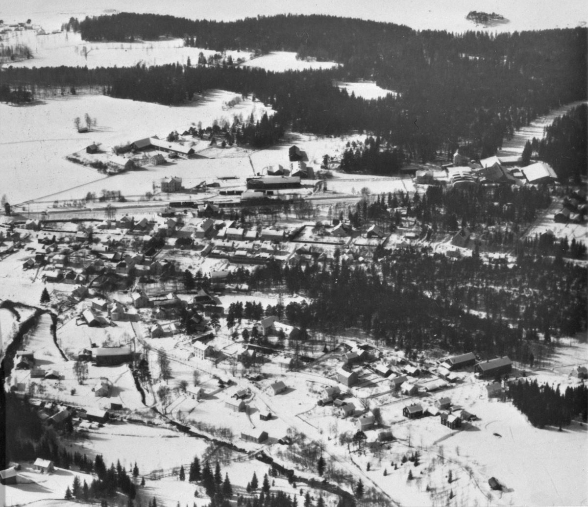 Anno Domkirkeodden, Flyfoto, Moelv, vinter.