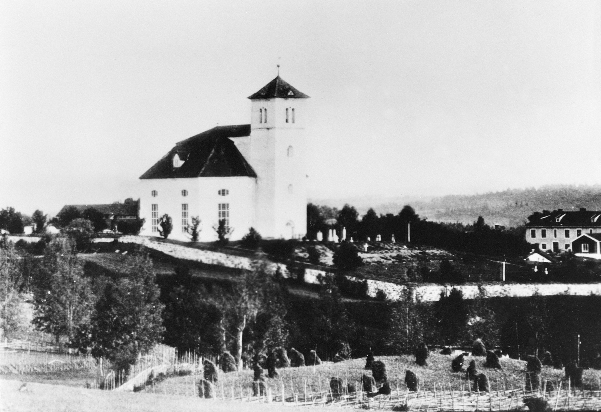 Anno Domkirkeodden, EKSTERIØR: VANG KIRKE OG PRESTEGÅRD, OVERSIKTTSNITT AV 414-127
