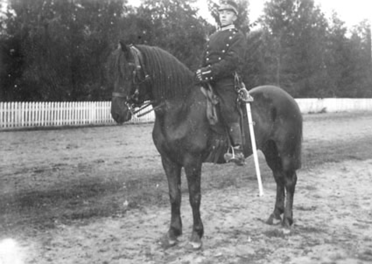 Anno Domkirkeodden, MAGNUS OLSEN WESTGAARD TIL HEST, UNIFORM, MILITÆRTJENESTE, KAVALERIET, GARDERMOEN