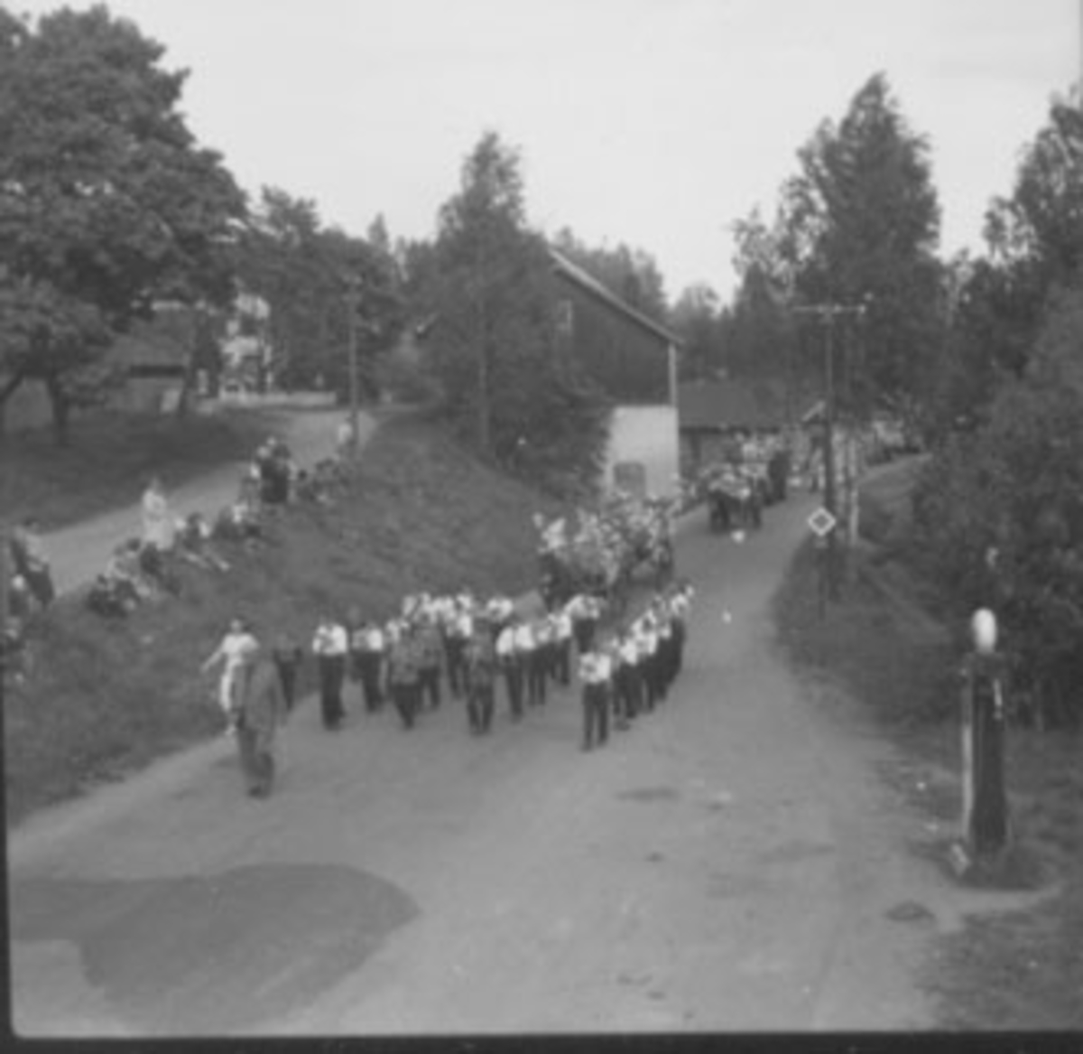 Anno Domkirkeodden, WERGELANDSDAGEN, OPPTOG, MUSIKKORPS I FORGRUNNEN. REFLING HAGEN, INGEBORG, TANGEN