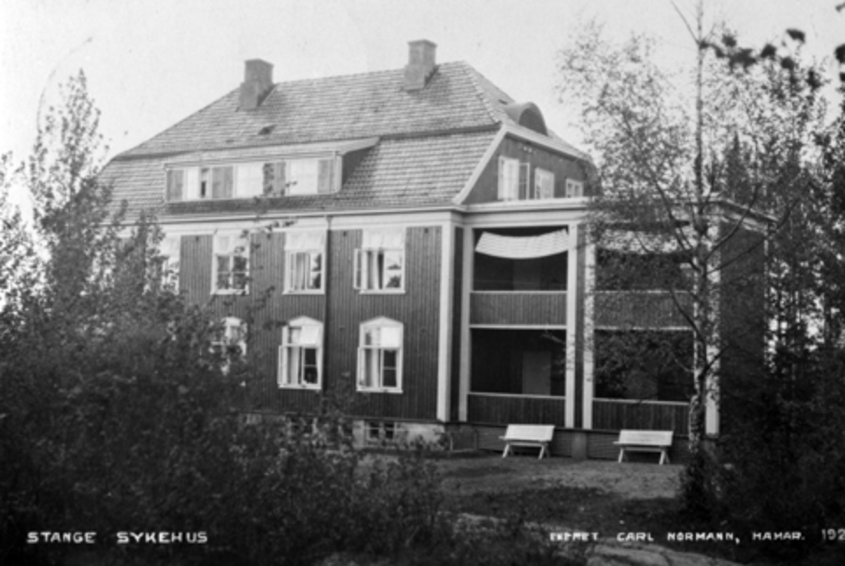 Anno Domkirkeodden, STANGE SYKEHUS, POSTKORT, 1924.