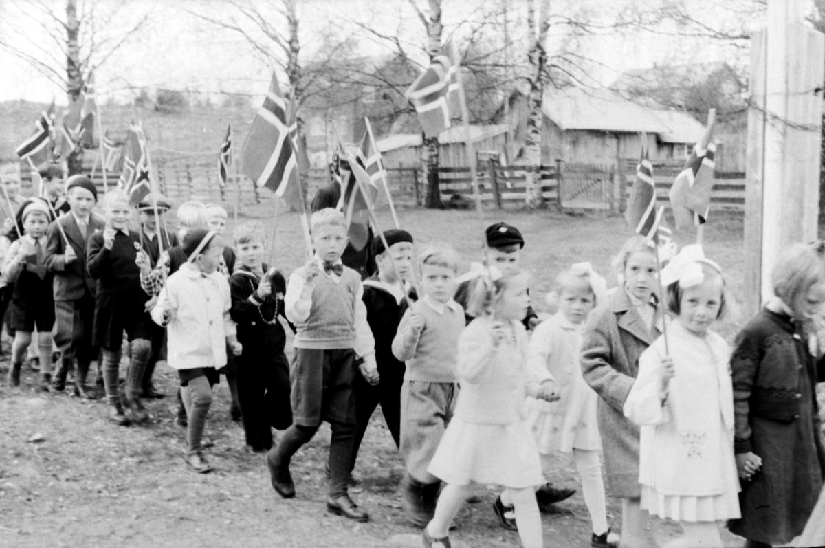 Adolf Skjegstad, BARNETOG, 17. MAI, FLAGG, UKJENT STED, STANGE?