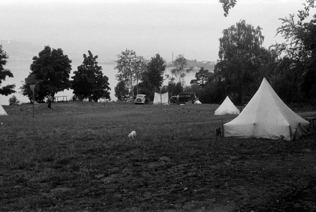 Adolf Skjegstad, FERITUR, BILTUR, CAMPING, TELTPLASS, SANDVIKA VED HAMAR.