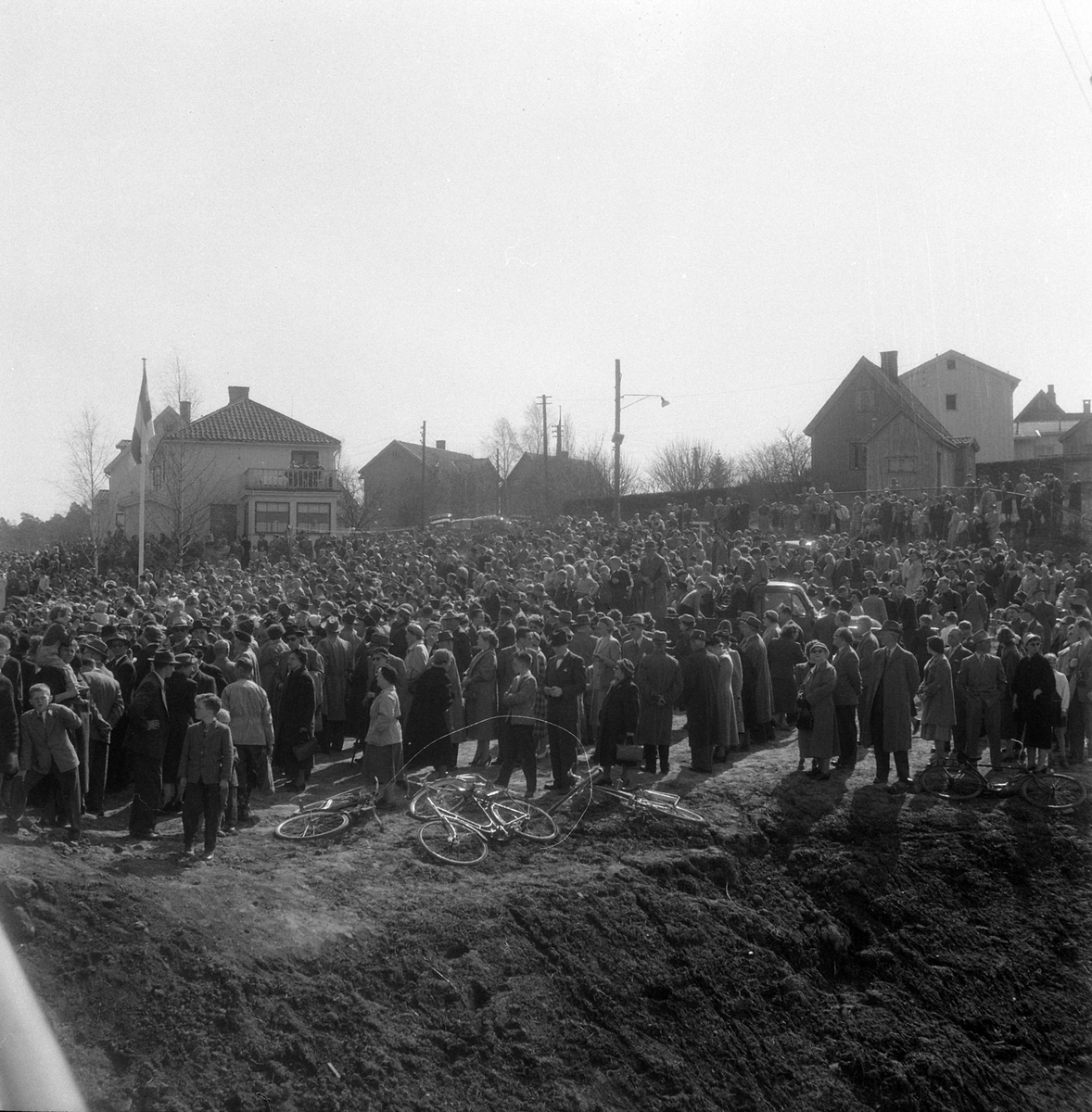 Adolf Skjegstad, Lambertseterbanen, åpning 28.04.1957. Sporvogn, trikk, bybane. Østbanen-Lamberseter.