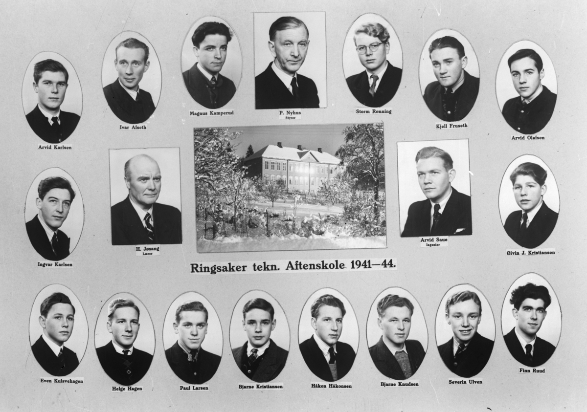 Christian Grundseth, RINGSAKER TEKN. AFTENSKOLE, 1941-44, M/NAVN