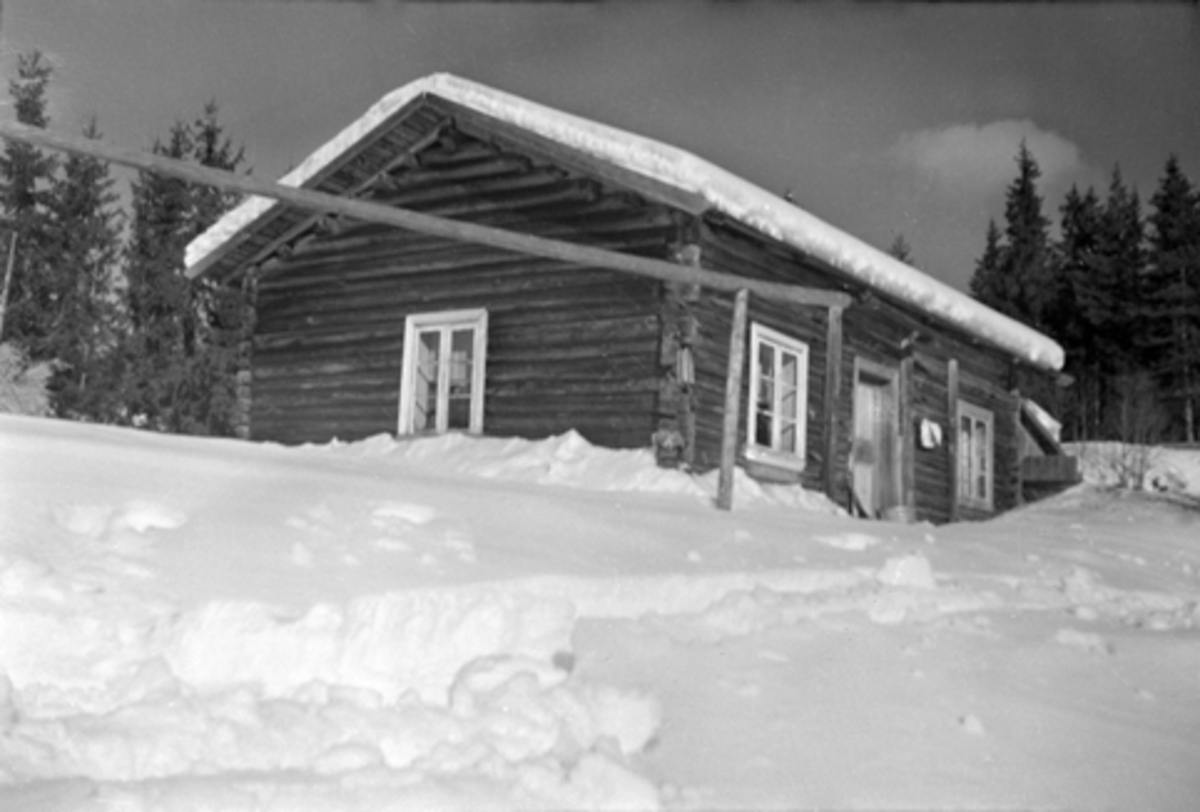 Toralv Bleken-Nilssen, HUS, TØMMERSTUE, VINTER, BRATTBAKKEN, FURNES i Ringsaker, GNR. 212-4