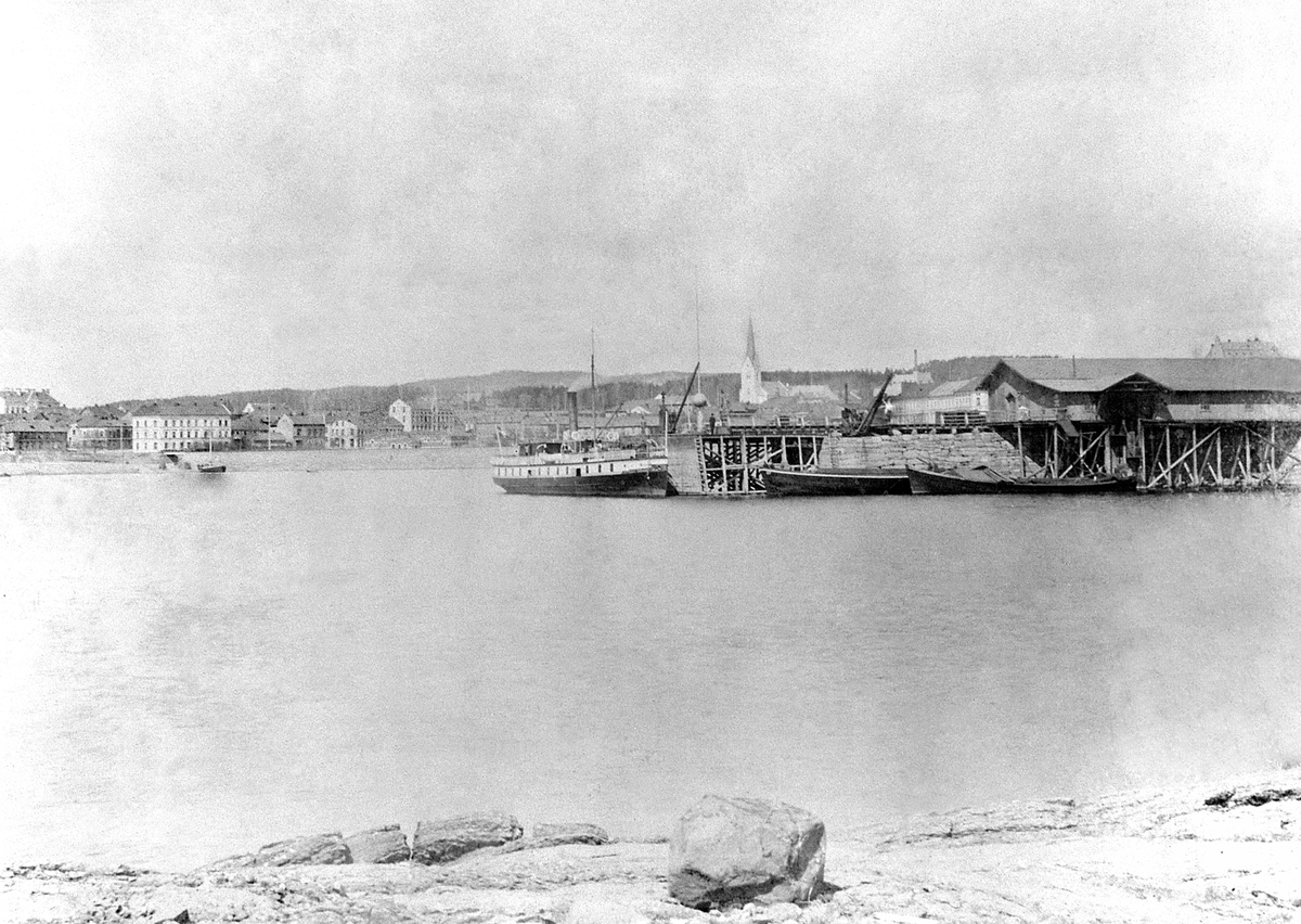 Johan Albert Steen, HAMAR, JERNBANEBRYGGA, MJØSBÅT. 20-5-1900.