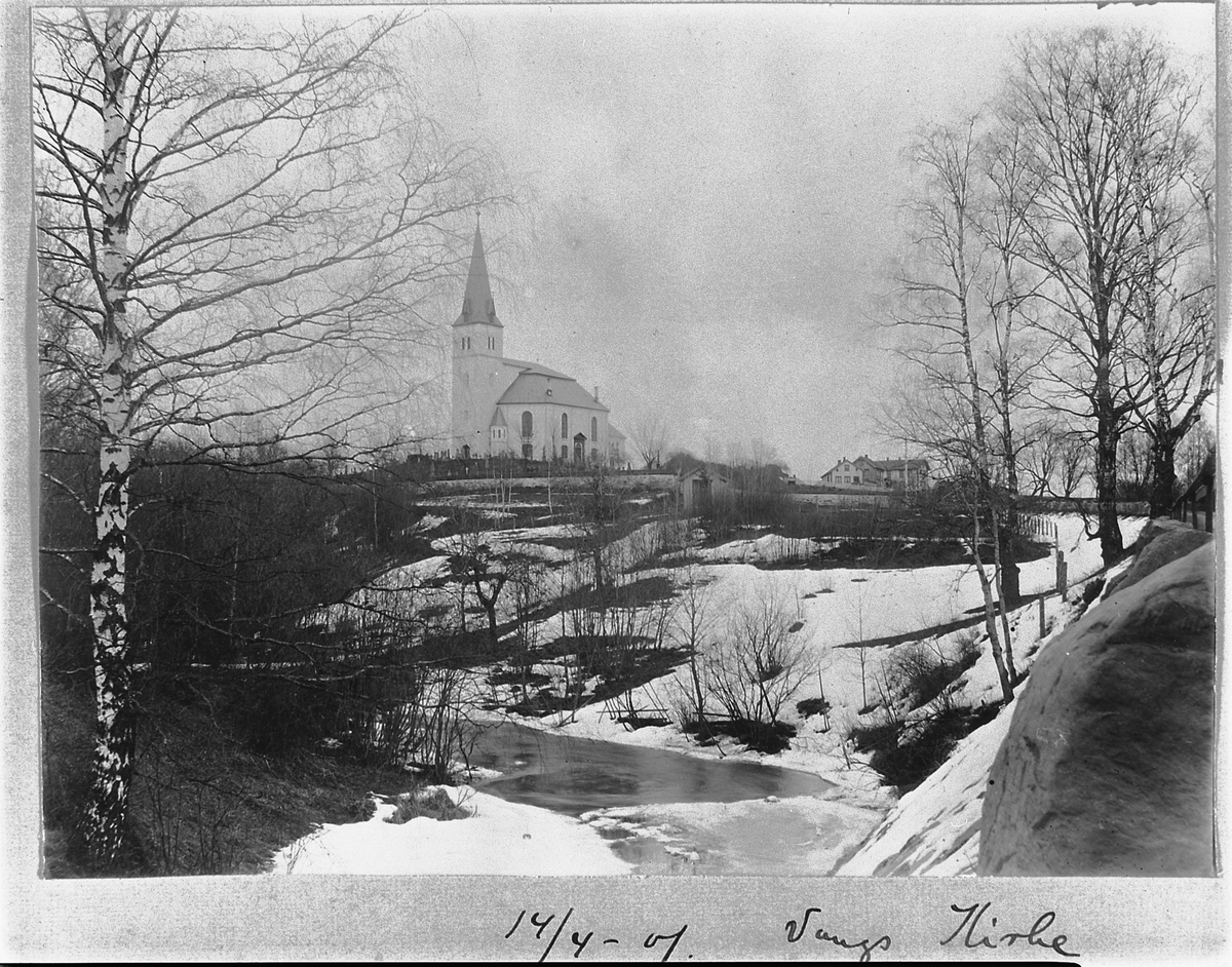 Johan Albert Steen, VANG KIRKE, Hamar, EKSTERIØR, FINSALBEKKEN. 14-4-1901.