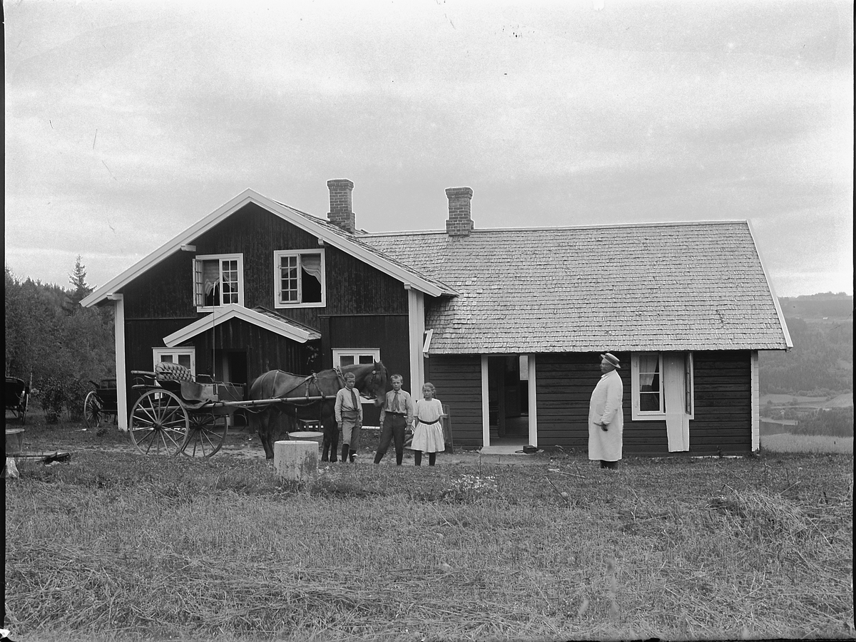 Ole Hansen Løken, HEST OG VOGN, HESTEKJØRETØY, ASLABAKKEN I VELDRE, Ringsaker. HERMAN, HANS OG BA OG SORENSKRIVER PETER BREDAL.