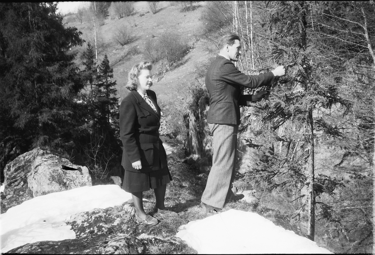 Håkon Prestkværn, Ukjent kvinne og mann i skogen.