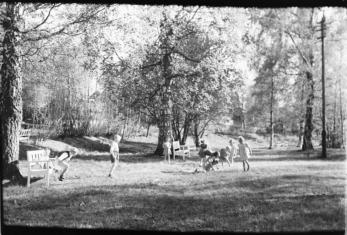 Håkon Prestkværn, Gruppe barn leker i skogen.
