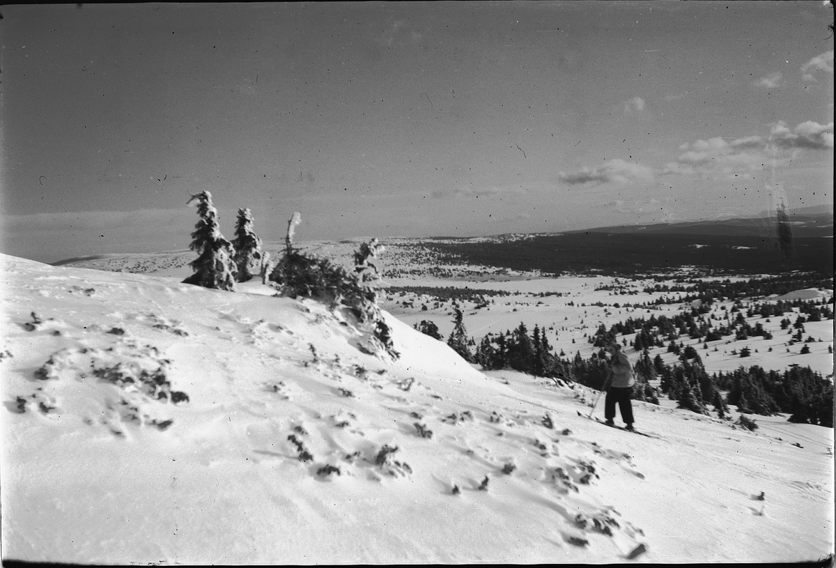 Håkon Prestkværn, Vinterlandskap på fjellet. Ukjent skigåer.