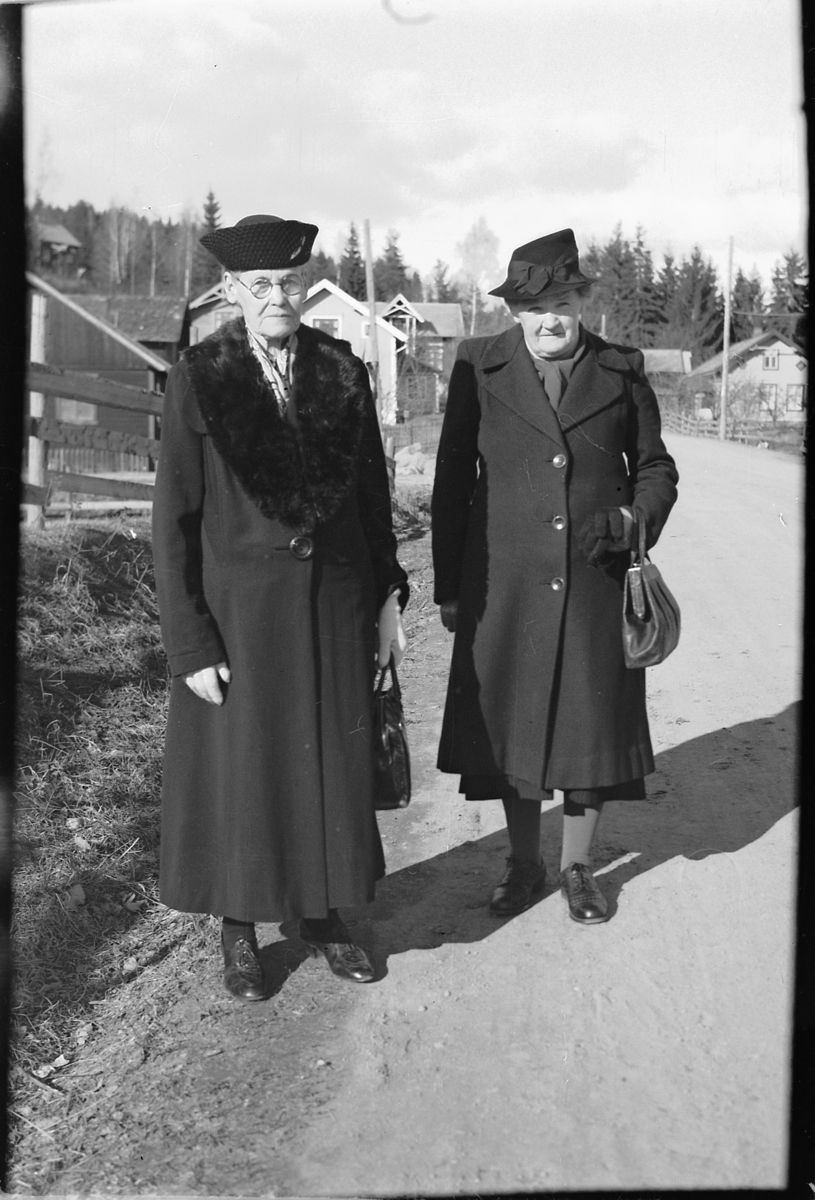 Håkon Prestkværn, To eldre kvinner ved en landevei.